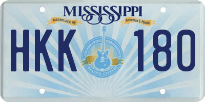 MS license plate HKK180