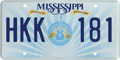 MS license plate HKK181