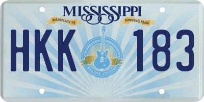 MS license plate HKK183