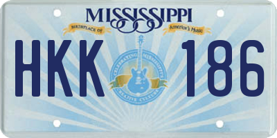 MS license plate HKK186