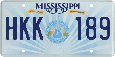 MS license plate HKK189