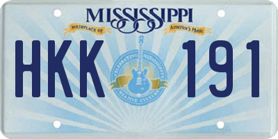 MS license plate HKK191