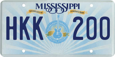 MS license plate HKK200