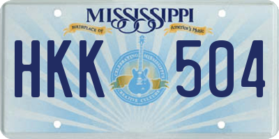 MS license plate HKK504