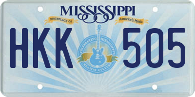 MS license plate HKK505