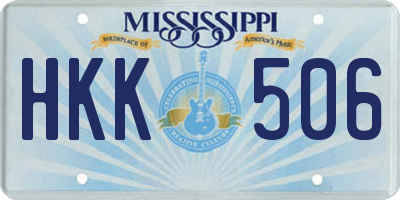 MS license plate HKK506