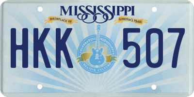 MS license plate HKK507