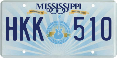 MS license plate HKK510