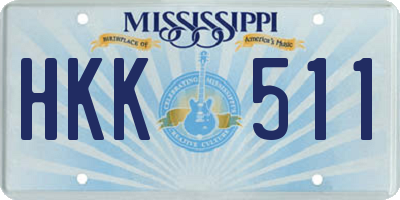 MS license plate HKK511