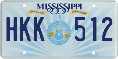 MS license plate HKK512