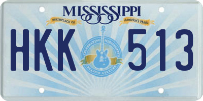 MS license plate HKK513