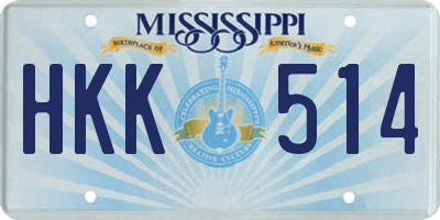 MS license plate HKK514