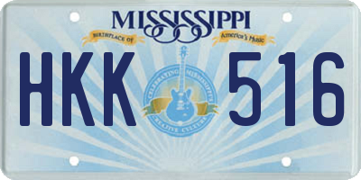 MS license plate HKK516