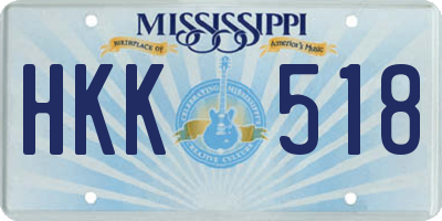 MS license plate HKK518