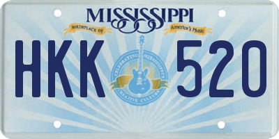 MS license plate HKK520
