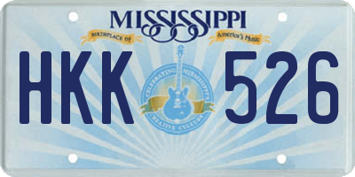 MS license plate HKK526