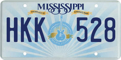 MS license plate HKK528