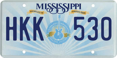 MS license plate HKK530