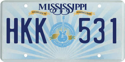 MS license plate HKK531