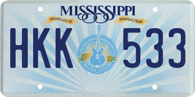 MS license plate HKK533
