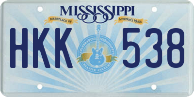 MS license plate HKK538