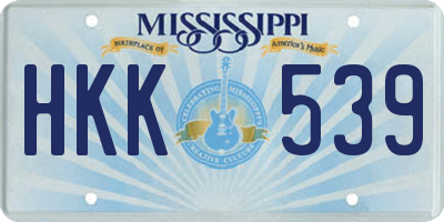 MS license plate HKK539