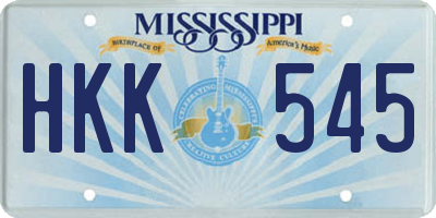 MS license plate HKK545