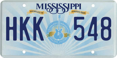 MS license plate HKK548