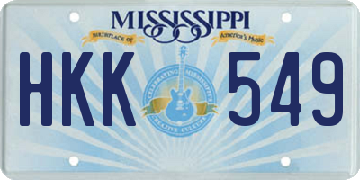 MS license plate HKK549