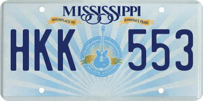 MS license plate HKK553