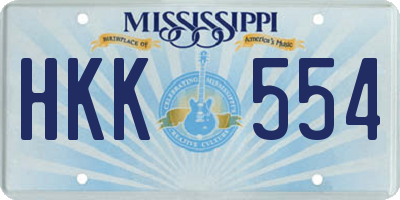 MS license plate HKK554