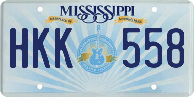 MS license plate HKK558