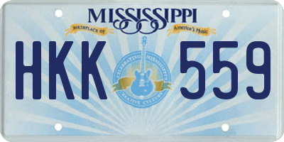 MS license plate HKK559