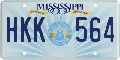 MS license plate HKK564