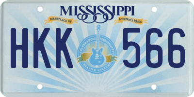 MS license plate HKK566
