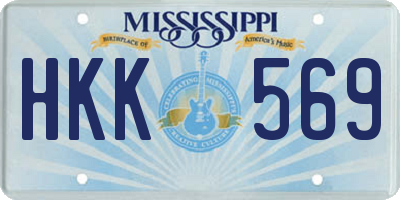 MS license plate HKK569