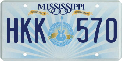 MS license plate HKK570