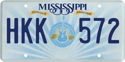 MS license plate HKK572