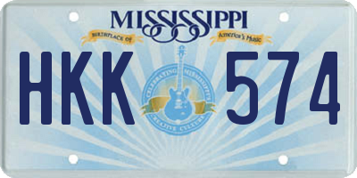 MS license plate HKK574
