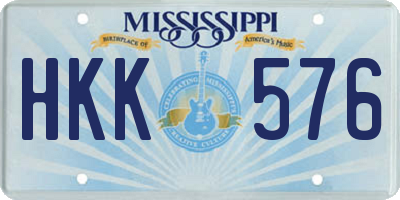 MS license plate HKK576