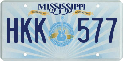 MS license plate HKK577