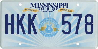 MS license plate HKK578