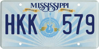 MS license plate HKK579