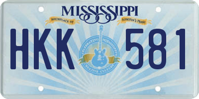MS license plate HKK581