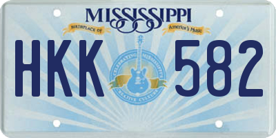 MS license plate HKK582