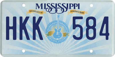 MS license plate HKK584