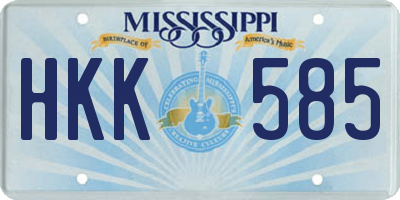 MS license plate HKK585