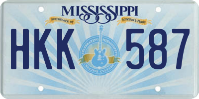 MS license plate HKK587