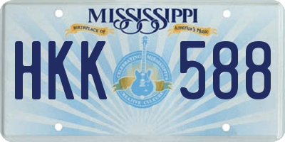 MS license plate HKK588