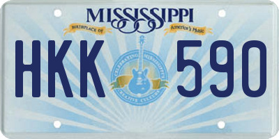 MS license plate HKK590